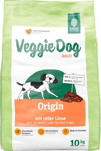 Trockenfutter Hund mit roten Linsen, Adult, Veggie kg Origin, 10 Dog