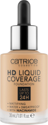 Foundation Liquid HD Coverage 30 035 ml Natural Beige, Waterproof