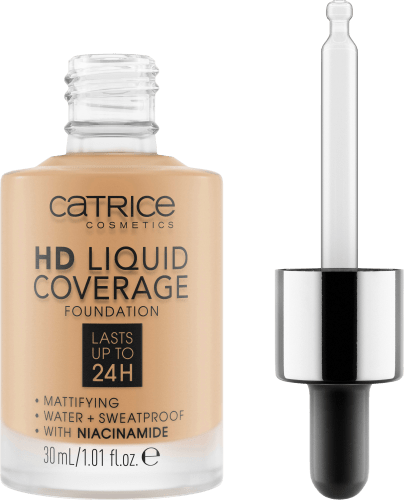 Foundation Liquid HD Coverage Waterproof Beige, 035 30 ml Natural