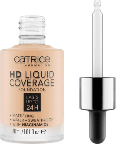 Foundation Liquid HD Coverage Waterproof 008 Fair Beige, 30 ml