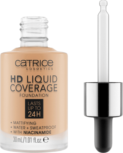 Foundation Liquid HD Coverage Waterproof 42 Sandy Rose, 30 ml