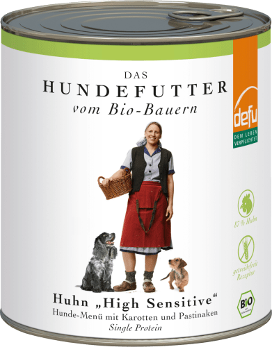 Nassfutter Hund high sensitive mit Bio Huhn, 820 g