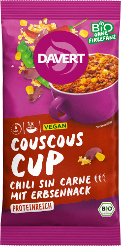 Fertiggericht, Couscous Cup Chilli g Erbsenhack, sin 58 Carne mit