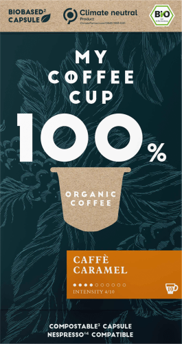 Kaffee-Kapseln, Caramel, kompostierbar, 10 St