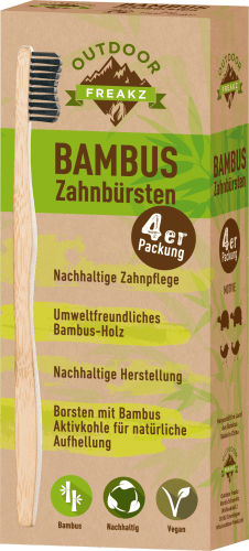 Zahnbürste Bambus mittel (4er Packung), 4 St