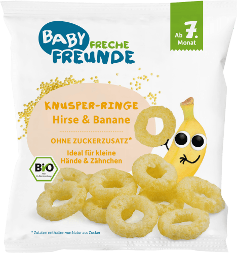 Babysnack Knusper-Ringe Hirse & Banane, ab 7 Monaten, 20g, 20 g