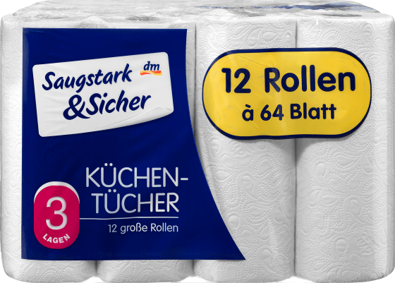 3-lagig Blatt), 12 Küchenrolle (12x64 St
