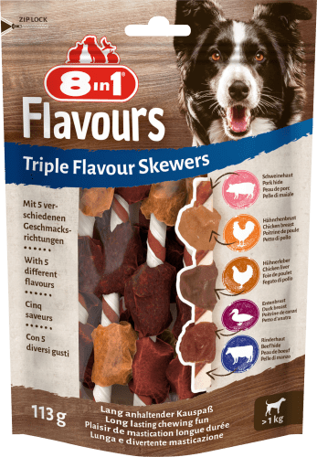 Hundeleckerli triple flavour Skewers, 113 g