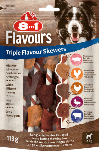 Hundeleckerli triple 113 flavour Skewers, g