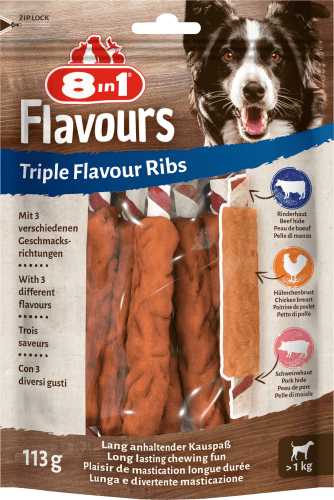 Hundeleckerli triple flavour Ribs, 113 g