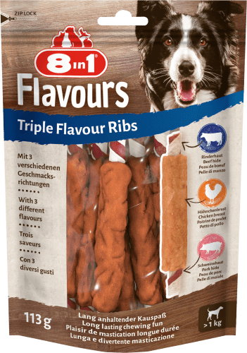 Hundeleckerli triple flavour Ribs, 113 g
