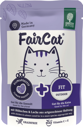 Fit FairCat, Outdoor, mit Nassfutter & Katze g Hühnchen Lachs 85