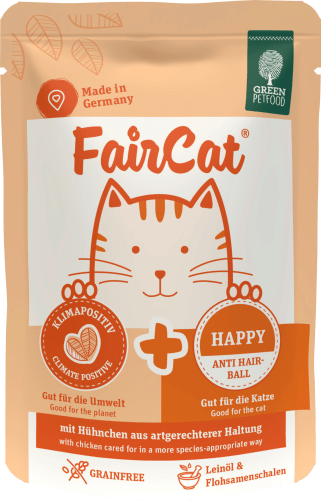 Nassfutter Katze mit Huhn, Happy Anti Hair-Ball, FairCat, 85 g