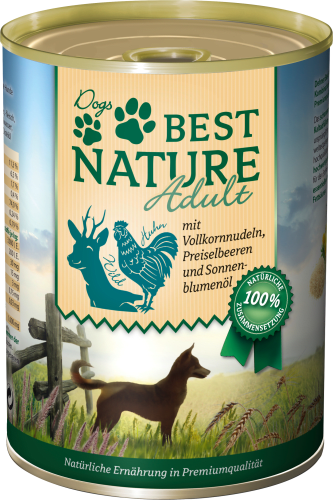 Nassfutter für Hunde, Adult, Wild,Huhn und g 400 Nudel