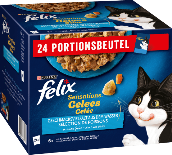 Nassfutter Katze, Sensations (24x85 aus kg Gelée - Wasser, Multipack Adult, g), Geschmacksvielfalt 2,04 dem