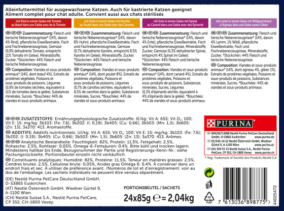 Multipack Sensations (24x85 g), vom 2,04 Land, Geschmacksvielfalt Gelée Adult, kg Nassfutter Katze, -