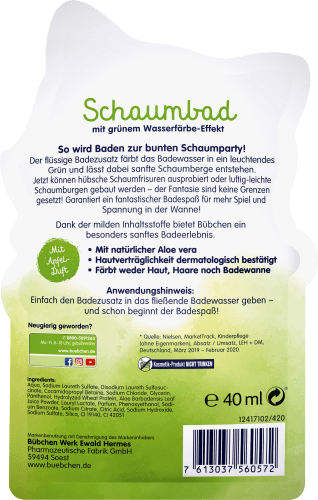 Badezusatz Kids Allerliebst-Bad Schaumbad mit 40 ml Wasserfärbe-Effekt, grünem