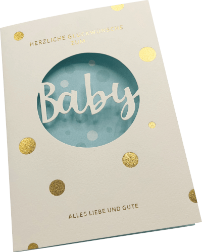Grußkarte Baby Blau, St 1