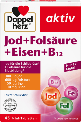 Folsäure + St., 20,4 Tabletten g Jod + Eisen 45