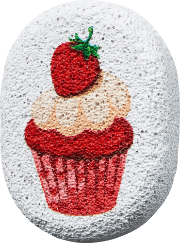 Hornhautentferner Bimsstein, Cupcake mit Erdbeere, 1 St
