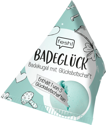 apricot/mint, Glücksbotschaft mit g Badekugel 50