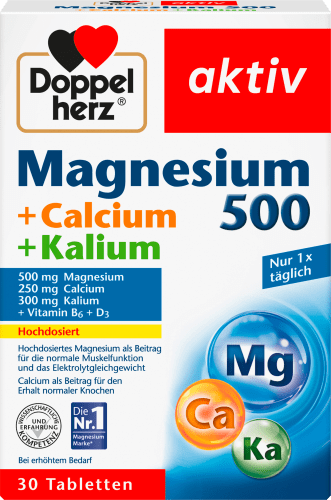 Magnesium 500 + Calcium + Kalium Tabletten (30 Stück), 69,6 g