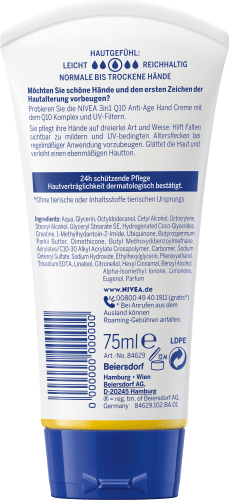 Handcreme 3in1 Anti-Age Q10, 75 ml
