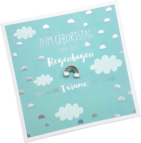 Regenbogen, Pin St Grußkarte 1