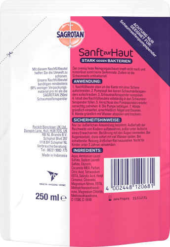 Schaumhandseife Kirschblüte & Rose Nachfüllpack, 250 ml