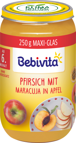 mit dem 6.Monat, Früchte Pfirsich ab Maracuja in g 250 Apfel,