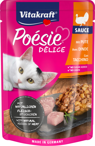 Nassfutter Katze, Pute in Sauce, Poésie Délice, 85 g