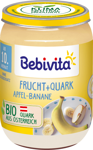 Frucht & Joghurt Apfel-Banane Quark, ab dem 10.Monat, 190 g | Babygläschen & Co.
