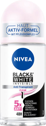 Invisible Clear, 50 Antitranspirant Roll-on ml Black Deo & White