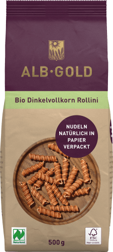 Nudeln, Rollini aus Dinkelvollkorn, 500 g