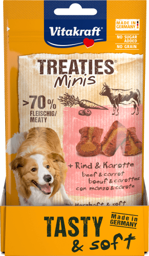 Hundeleckerli mit Rind & Karotte, 48 g Minis, Treaties