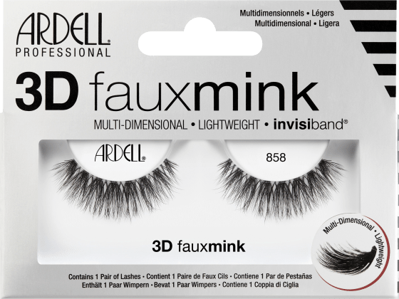 Künstliche Wimpern 858 3D Mink Paar), Faux 2 (1 St