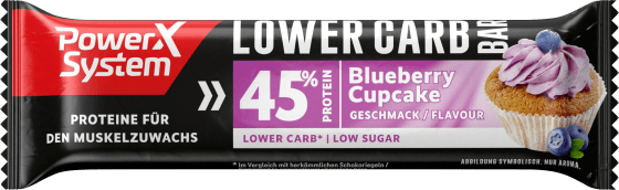 Blueberry Proteinriegel Carb 45%, Lower 40 Cupcake Geschmack, g Bar,