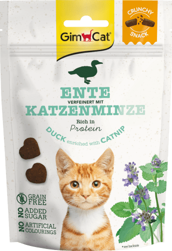 Katzenleckerli , Crunchy Snack mit Ente & Katzenminze, 50 g