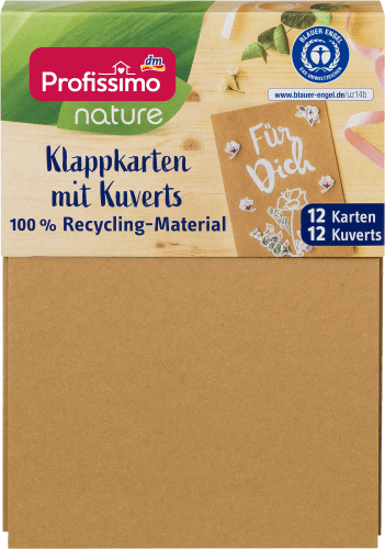 12 mit Recycling-Material, St nature Klappkarten-Set aus Kuverts