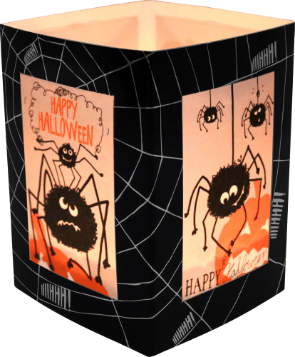 Grußkarte Halloween Teelicht Spinne, 1 St