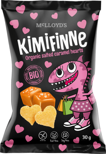 Kindersnack KiMiFiNNe Salted Caramel Hearts, ab 6 Jahren, 30 g