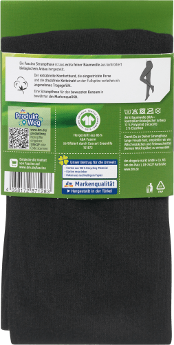 Strumpfhose Bio-Baumwolle schwarz Gr. 50/52, St 1