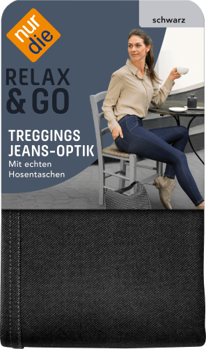 in 1 Gr. 44/46, Jeans-Optik St Treggings schwarz