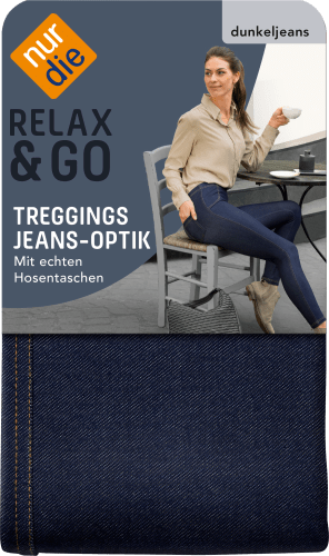 1 Gr. St 38/40, Jeans-Optik in Treggings blau