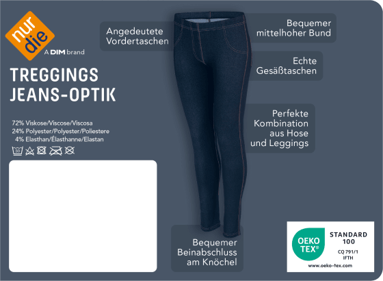 1 Gr. St 38/40, Jeans-Optik in Treggings blau