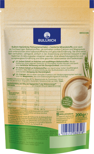 Natürliche Flohsamen + basische Mineralstoffe, 200 g
