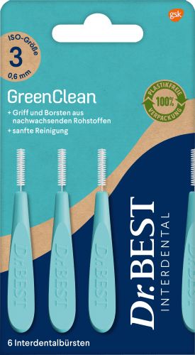 ISO GreenClean Interdentalbürsten mm 3, St 6 0,6
