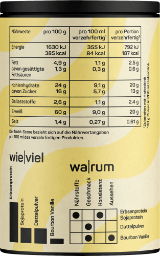 Proteinpulver Bourbon Vanille, g vegan, 300