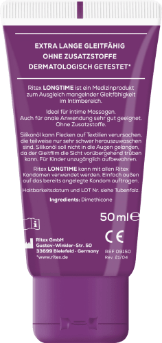 Gleitgel Silikonöl, 50 ml Longtime Medizinisches