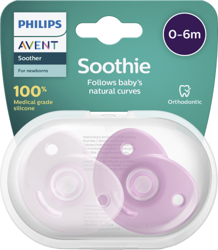 Schnuller Soothie Silikon, rosa/pink, 0-6 Monate, 1 St